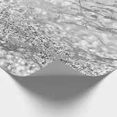 銀灰色のストローク輝く大理石光沢のある金属 ラッピングペーパー (角)