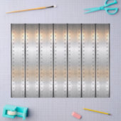 銀灰色のメタリックなテクスチャーストライプパターン 薄葉紙 (クラフト)