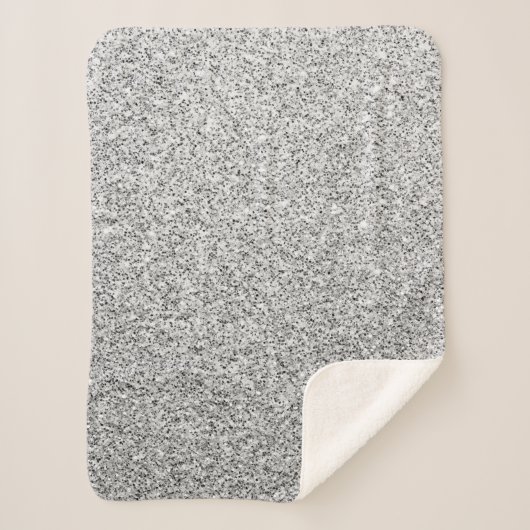 銀灰色の光のグリッターきらめき シェルパブランケット (正面)