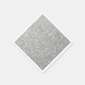 銀灰色の光のグリッターきらめき スタンダードカクテルナプキン (角)