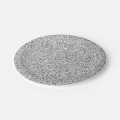 銀灰色の光のグリッターきらめき ペーパープレート (アングル)
