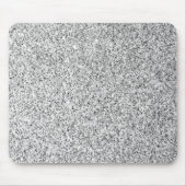 銀灰色の光のグリッターきらめき マウスパッド (正面)