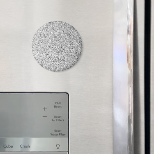 銀灰色の光のグリッターきらめき マグネット (インサイチュ (冷蔵庫))