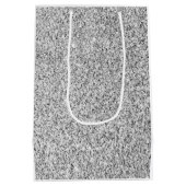 銀灰色の光のグリッターきらめき ミディアムペーパーバッグ (裏面)