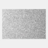 銀灰色の光のグリッターきらめき ラッピングペーパーシート (正面3)