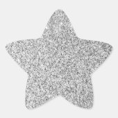 銀灰色の光のグリッターきらめき 星シール (正面)