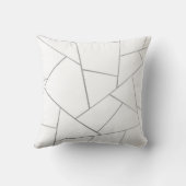 銀灰色の白い幾何学模様#1 (フェイク箔) クッション (裏面)
