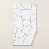 銀灰色の白い幾何学模様#1 (フェイク箔) バスタオルセット (ハンドタオル)