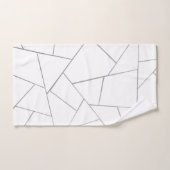 銀灰色の白い幾何学模様#1 (フェイク箔) バスタオルセット (ハンドタオル)