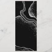 銀灰色の花と葉黒結婚の メニュー (裏面)