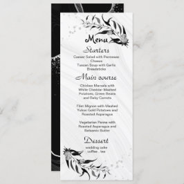 銀灰色の花と葉黒結婚の メニュー