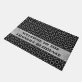 銀灰色の花パターン ドアマット (アングル)