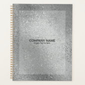 銀灰色の虹色の輝くガラスの質感 プランナー手帳 (正面)