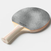 銀灰色の虹色の輝くガラスの質感 卓球ラケット (正面アングル)