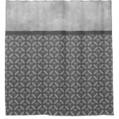 銀灰色の金属の花と宝石のパターン シャワーカーテン (正面)