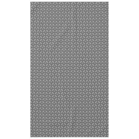 銀灰色の金属の花と宝石のパターン テーブルクロス (正面)