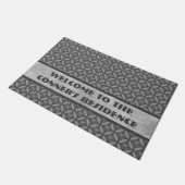 銀灰色の金属の花と宝石のパターン ドアマット (アングル)