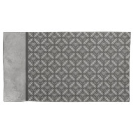 銀灰色の金属の花と宝石のパターン 枕カバー