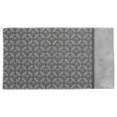 銀灰色の金属の花と宝石のパターン 枕カバー (正面右)