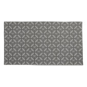 銀灰色の金属の花と宝石のパターン 枕カバー (裏面-左)