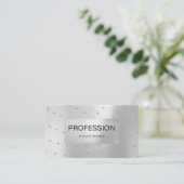 銀灰色の金属抽象芸術結晶スワロフスキー 名刺 (スタンド正面)