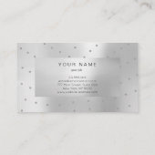 銀灰色の金属抽象芸術結晶スワロフスキー 名刺 (裏面)