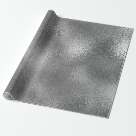 銀灰色グラファイト光沢ガラス金属VIP ラッピングペーパー