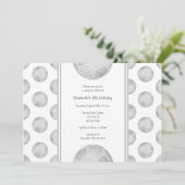 銀灰色サッカーボール模様スポーツパーティー 招待状 (スタンド正面)