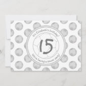 銀灰色サッカーボール模様スポーツパーティー 招待状 (裏面)