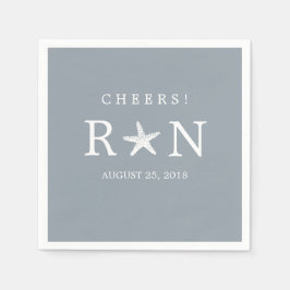 銀灰色ヒトデ | 結婚s スタンダードカクテルナプキン