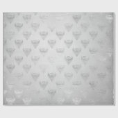 銀灰色ピーコック金属光沢モノクロ ラッピングペーパー (フラット)