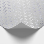 銀灰色ピーコック金属光沢モノクロ ラッピングペーパー (角)