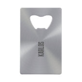 銀灰色メタリックテクスチャ2 クレジットカード栓抜き (正面)