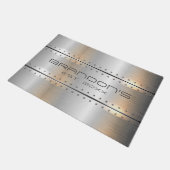 銀灰色メタリック幾何学模様デザイン ドアマット (アングル)