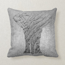 銀灰色メタリック黒動物スキンゾウ クッション