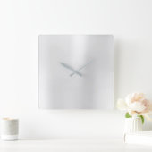 銀灰色モノクロミニマルム金属鋼 スクエア壁時計 (ホーム)
