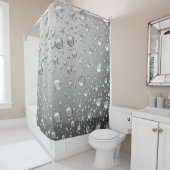 銀灰色抽象芸術水滴 シャワーカーテン (インサイチュ)