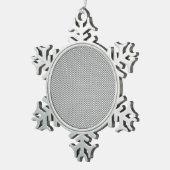 銀炭素繊維スタイルプリント スノーフレークピューターオーナメント (右)