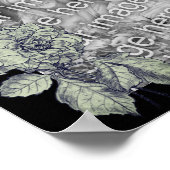 銀牡丹の花パーソナライズされたあなたの写真を追加 ポスター (角)