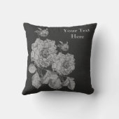 銀牡丹パーソナライズされた花 クッション (裏面)