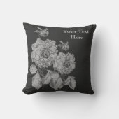 銀牡丹パーソナライズされた花 クッション (正面)