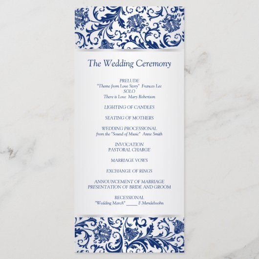 銀王室のフローラ結婚式 プログラム (裏面)