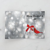 銀球のクリスマスレッドバード シーズンカード (内部)