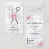 銀白大理石のはさみ 名刺 (正面/裏面)