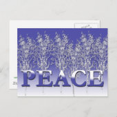 銀白色と青の平和ホリデーカード シーズンポストカード (正面/裏面)