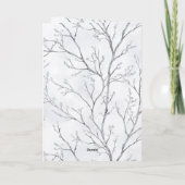 銀白色のクリスマス冬の木 カード (裏面)