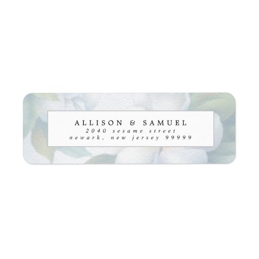 銀白色のハナミズキの花 ラベル (正面)