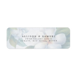 銀白色のハナミズキの花 ラベル