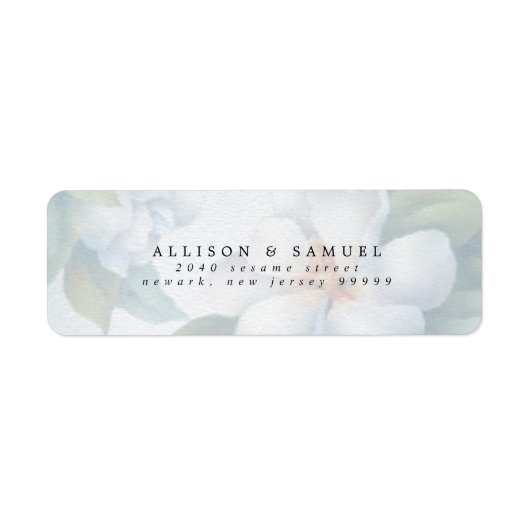 銀白色のハナミズキの花 ラベル (正面)