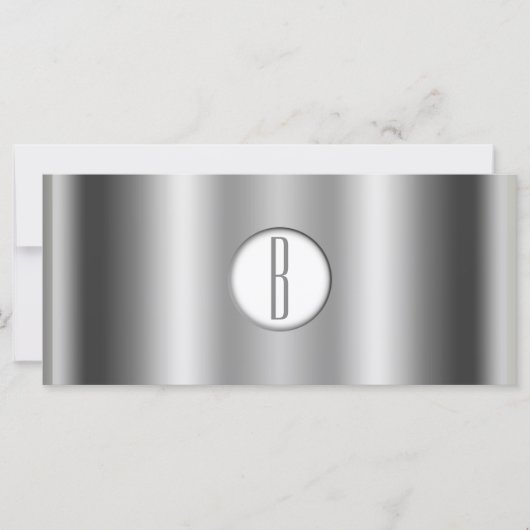 銀白色の光沢のあるグラムモノグラムのギフト証明書 (正面)